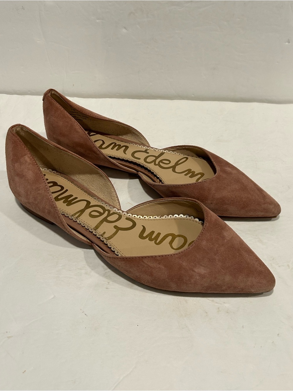 Sam Edelman Suede d'Orsay Pointed Toe Flats Dusty Rose Size 7 Coquette Preppy
